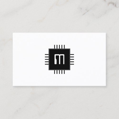 Tech inspired minimalist computer chip business card