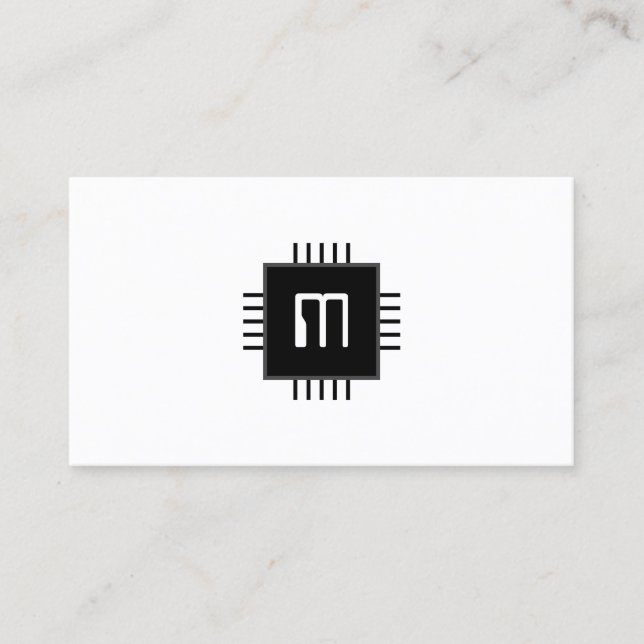 Tech inspired minimalist computer chip business card (Front)