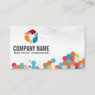 Tech Logo Geometric Colors Business Card