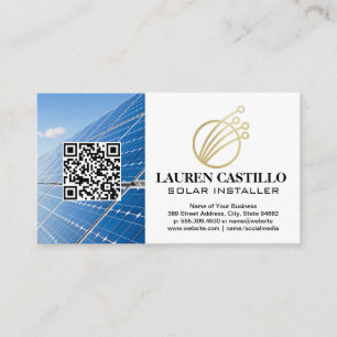 Tech Logo Icon   Solar Panels   QR Business Card