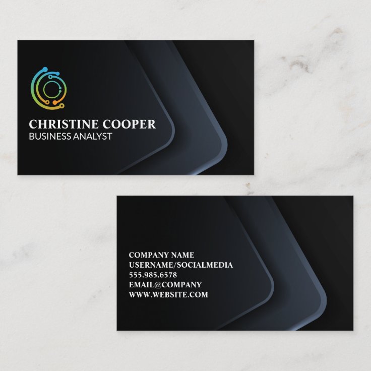 Tech Logo | Professional Corporate Business Card | Zazzle