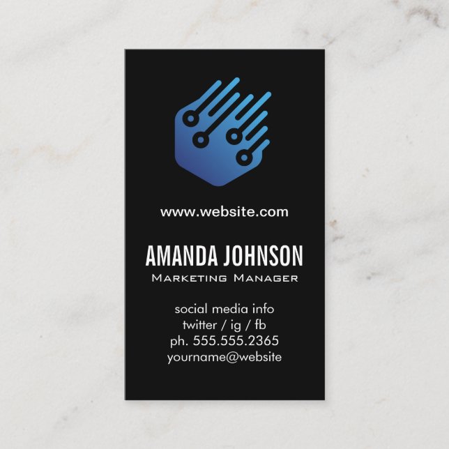 Tech Logo | Software  Business Card (Front)