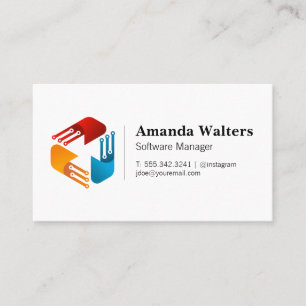 Tech Logo    Software Hardware   Engineer Business Card