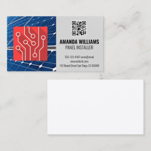 Tech Logo Solar Panel QR Code Business Card