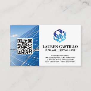 Tech Logo Solar Panels QR Business Card