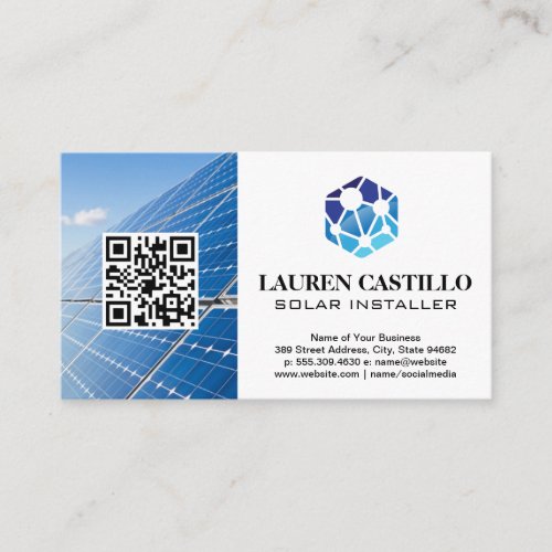 Tech Logo  Solar Panels  QR Business Card