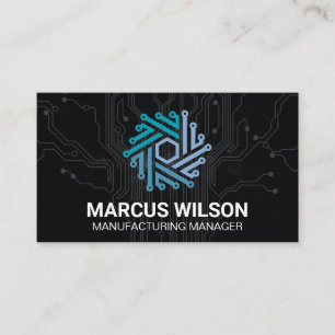 Tech Modern Logo Circuit Board Business Card