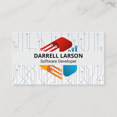 Tech Modern Logo  Circuitry Business Card