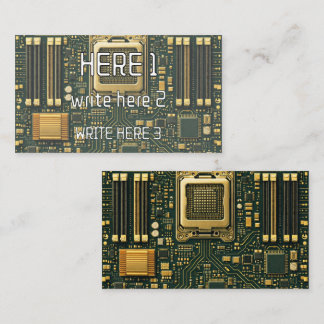 Tech Motherboard Dial Business Card