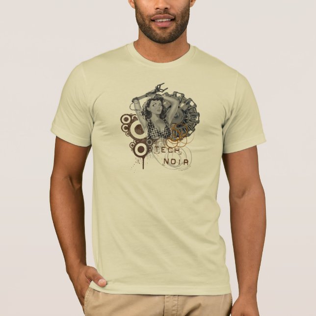 Tech noir pulp steampunk dame T-Shirt (Front)