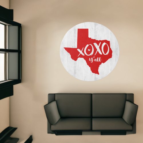 Tech Red XOXO Yall _ Texas State Shape Rug