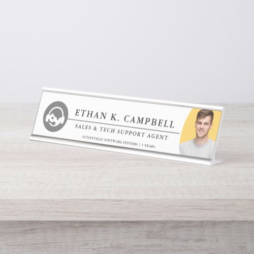 Tech + Sales Agents | Symbol + Logo + Photo Desk Name Plate