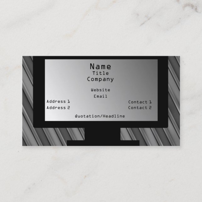 Tech Savvy Business Card, Light Gray Card (Front)