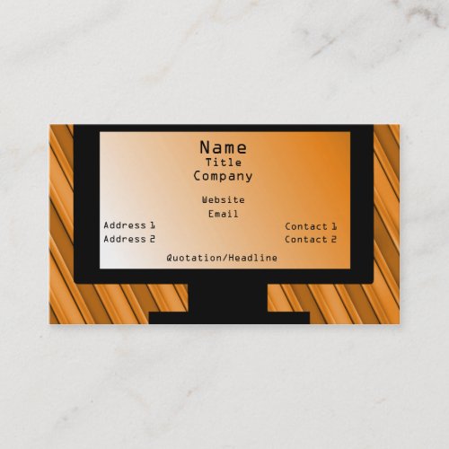 Tech Savvy Business Card Orange Business Card