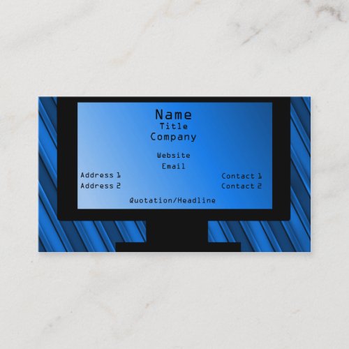 Tech Savvy Business Card Royal Blue Business Card