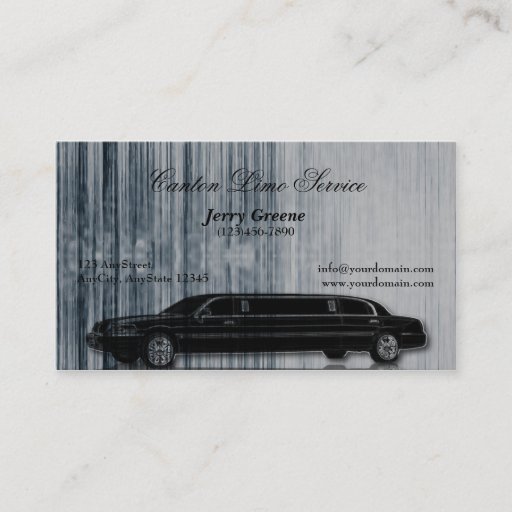 Customizable Tech Stripe Limosine Business Card