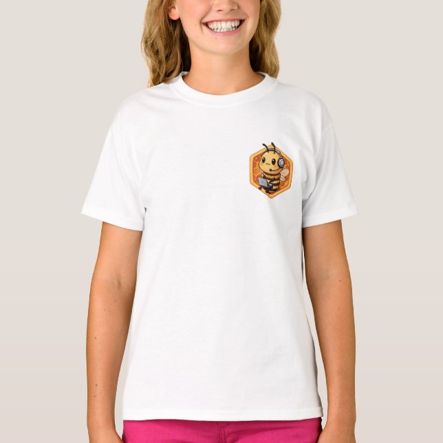 Tech Support Busy Bee Gamer Kids T-Shirt (Front)