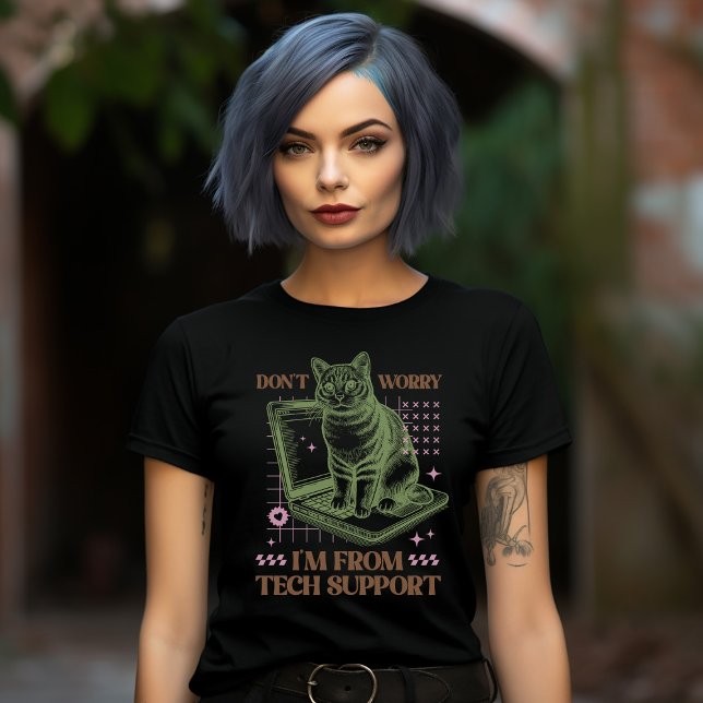 Tech Support Cat Computer  T-Shirt (Creator Uploaded)