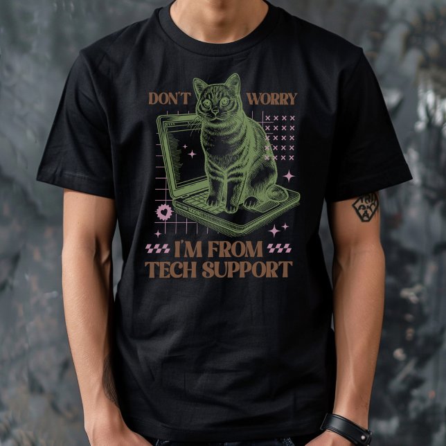 Tech Support Cat Computer  T-Shirt (Creator Uploaded)