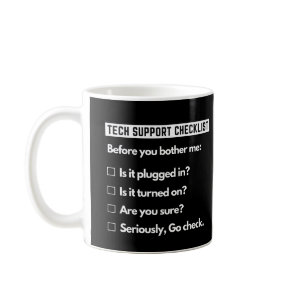 Tech Support Checklist Funny Computer Geek Coffee Mug