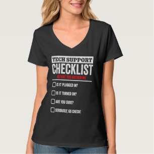 Tech Support Checklist Sysadmin Helpdesk Computer T-Shirt