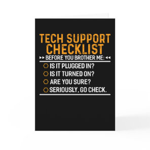 Tech Support Computer Geek Funny Techie Gift Idea Card