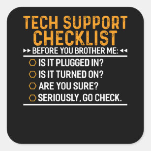 Tech Support Computer Geek Funny Techie Gift Idea Square Sticker