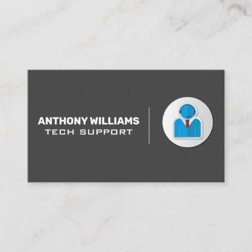 Tech Support  Customer Support with Headset Business Card