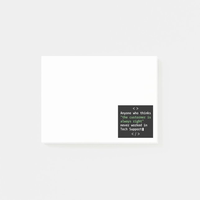Tech support humor for customer service post-it notes (Front)