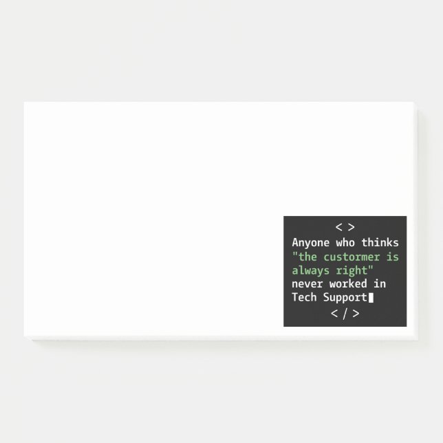Tech support humor for customer service post-it notes (Front)