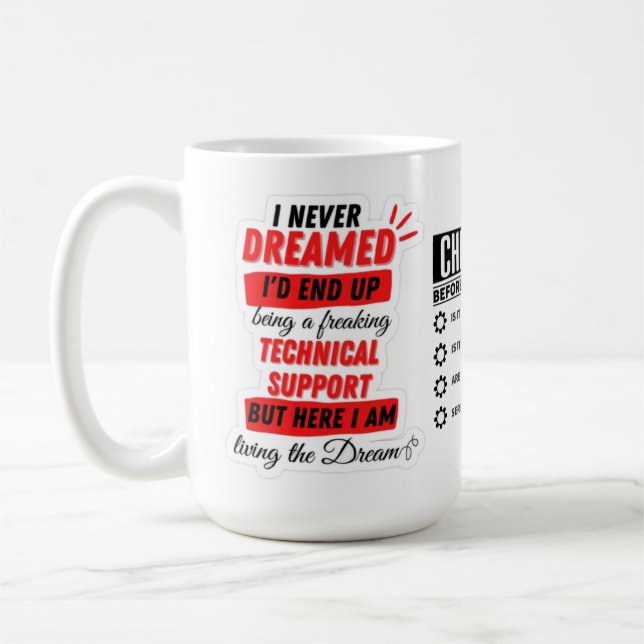 Tech support Mok checklist Coffee Mug (Left)