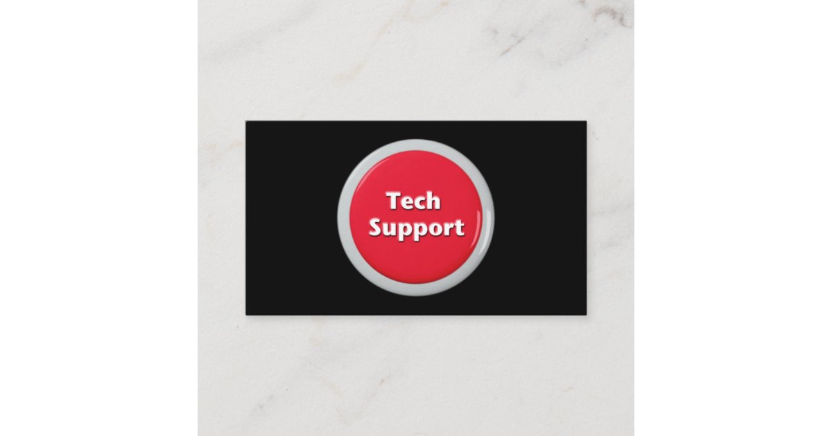 Tech Support Red Panic Button Business Card | Zazzle