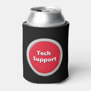 Tech Support Red Panic Button Can Cooler