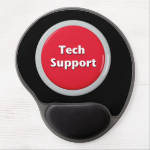 Tech Support Red Panic Button Gel Mouse Pad
