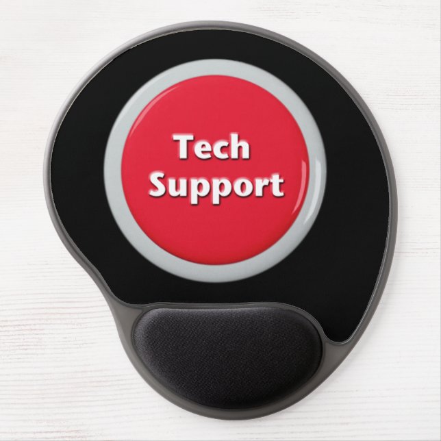 Tech Support Red Panic Button Gel Mouse Pad (Front)