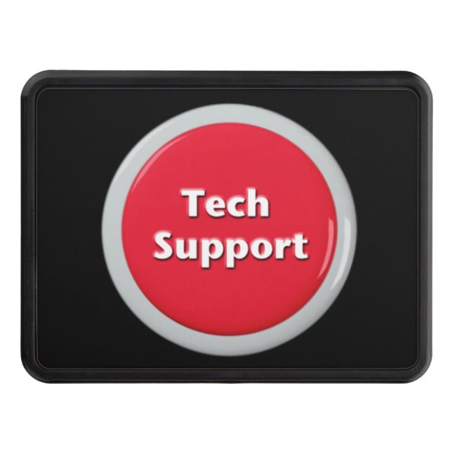 Tech Support Red Panic Button Hitch Cover (Front)