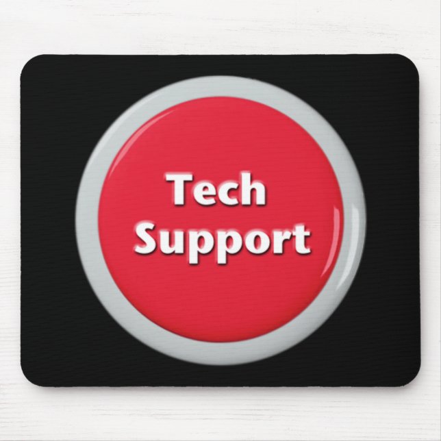 Tech Support Red Panic Button Mouse Pad (Front)