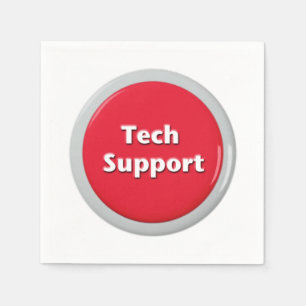 Tech Support Red Panic Button Napkins