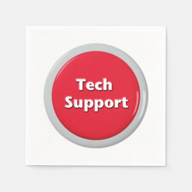 Tech Support Red Panic Button Napkins (Front)