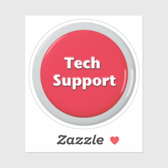 Tech Support Red Panic Button Sticker (Sheet)