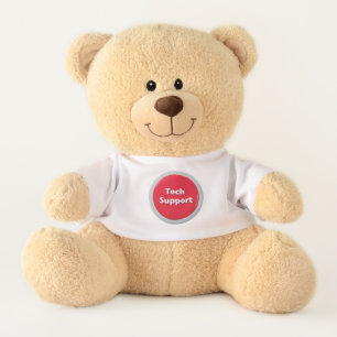 Tech Support Red Panic Button Teddy Bear