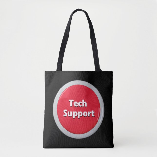Tech Support Red Panic Button Tote Bag (Front)