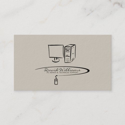 Tech SupportRepair Business Card Grey Version