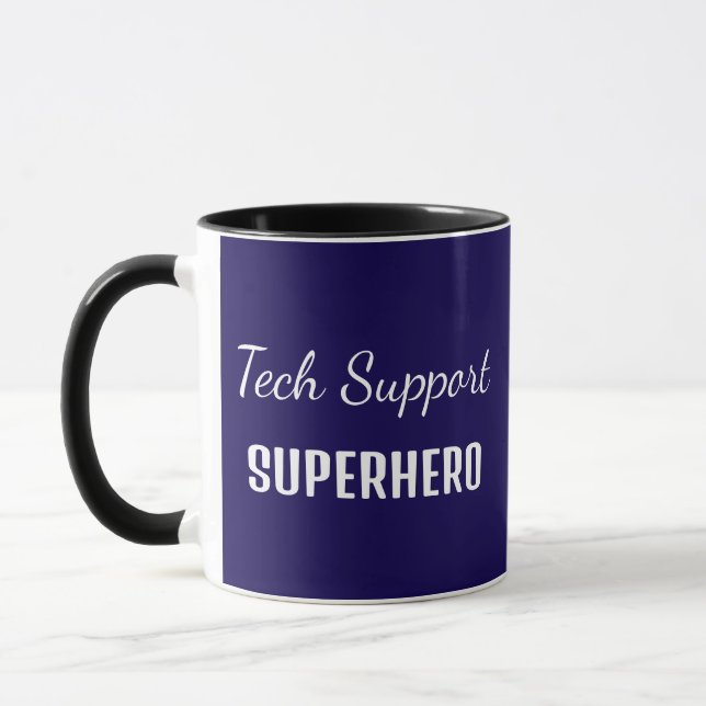 Tech Support Superhero Computer Engineer Humor Mug (Left)