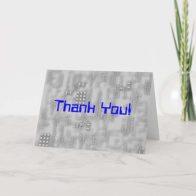 Tech Support Thank You! Letterpress Thank You Card (Front)