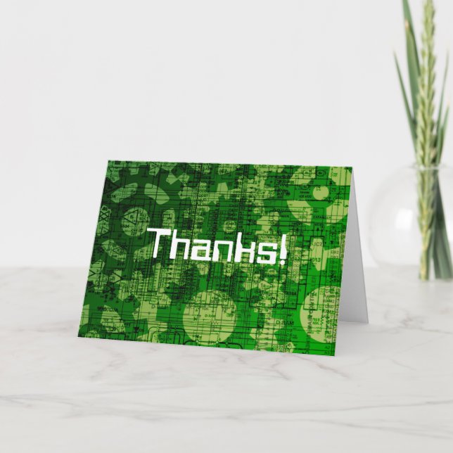 Tech support thanks! letterpress thank you card (Front)
