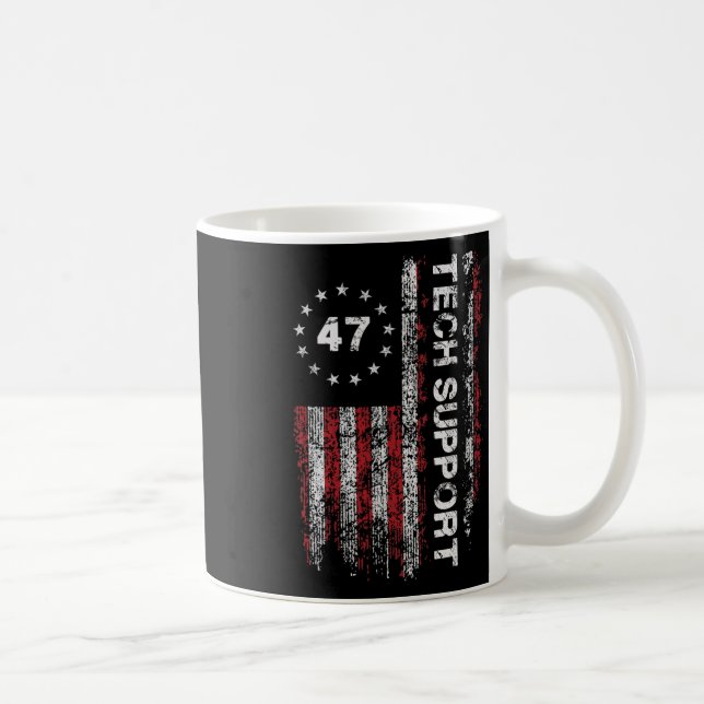 Tech Support Us Flag White House Tech Support D.o. Coffee Mug (Right)
