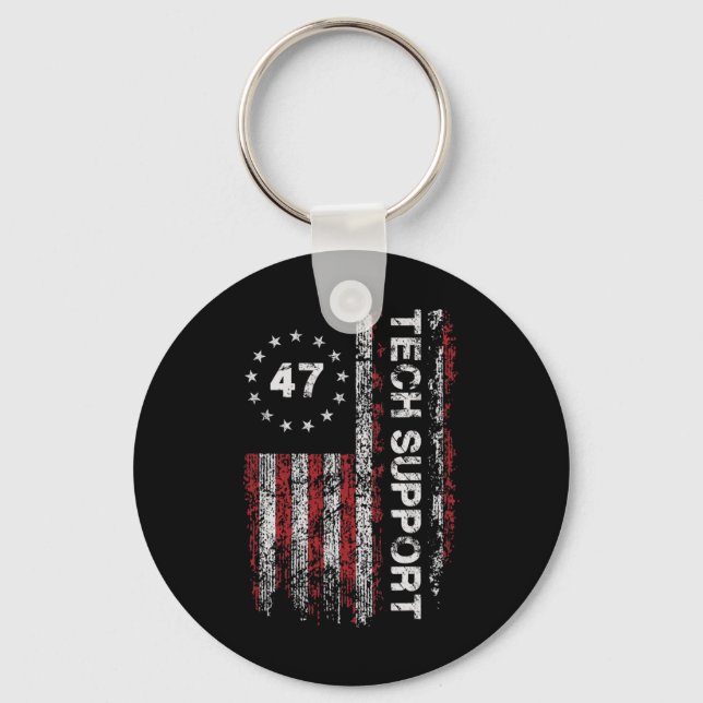 Tech Support Us Flag White House Tech Support D.o. Keychain (Front)