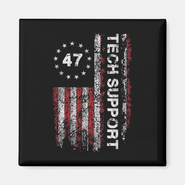 Tech Support Us Flag White House Tech Support D.o. Magnet (Front)