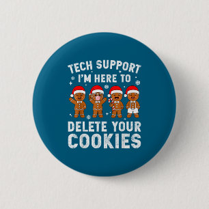 Tech Suprt Christmas Cookies Women Men Funny Chris Button